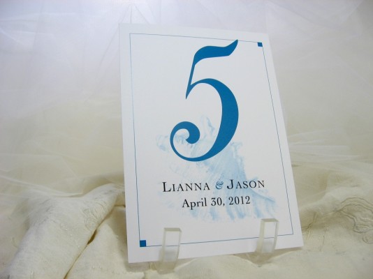 reception table numbers